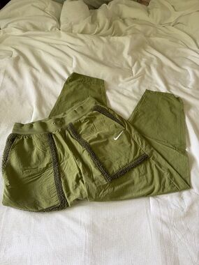 Nike Light Olive Green Sweatpants with White Swoosh Tag